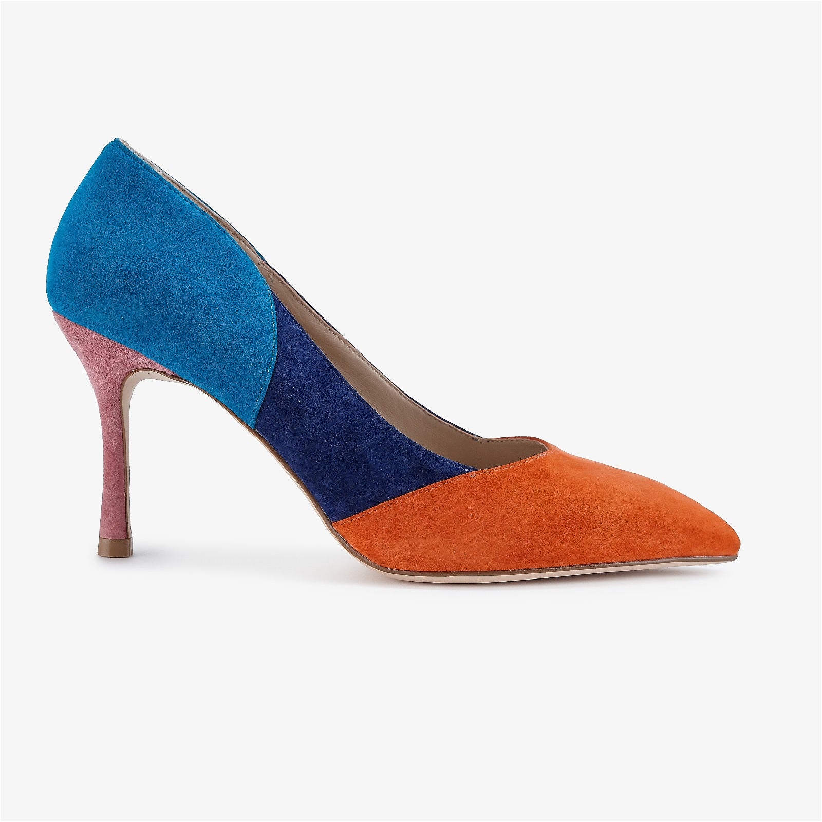 Block Heel Multi Coloured Court Shoes Twins Multicolor Formal