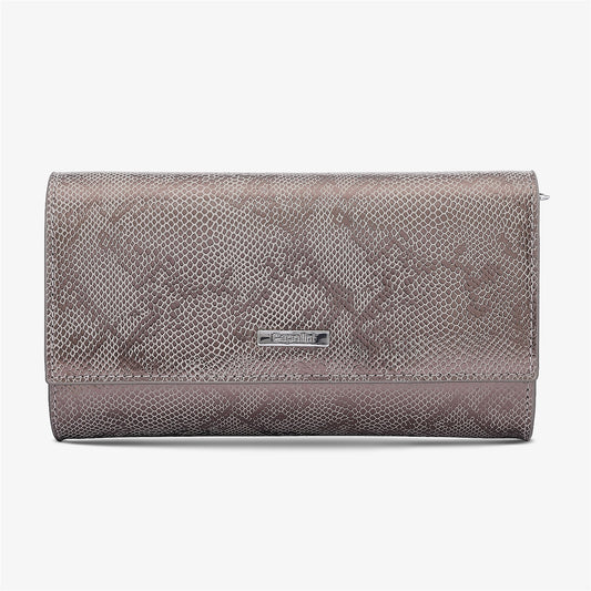 Dotty Chrome Snake Clutch