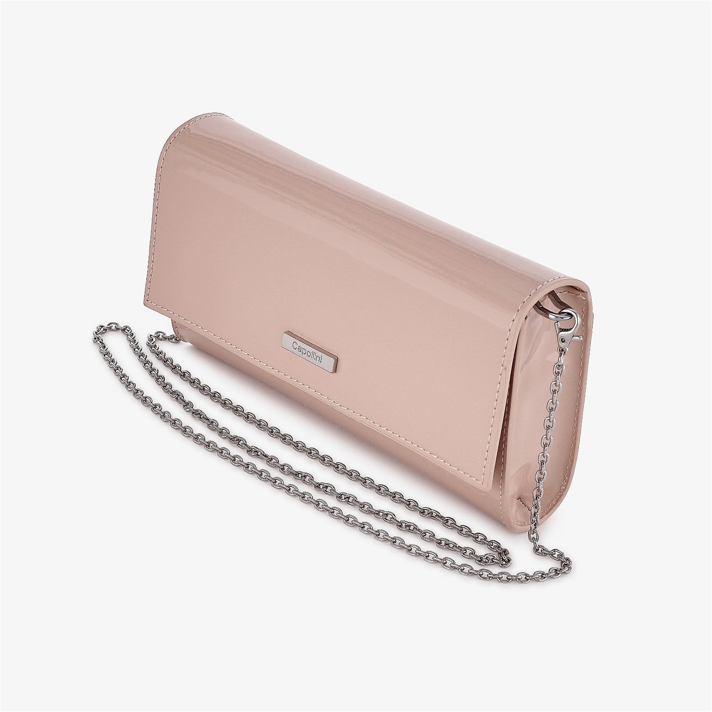 Mazy Pink Patent Clutch