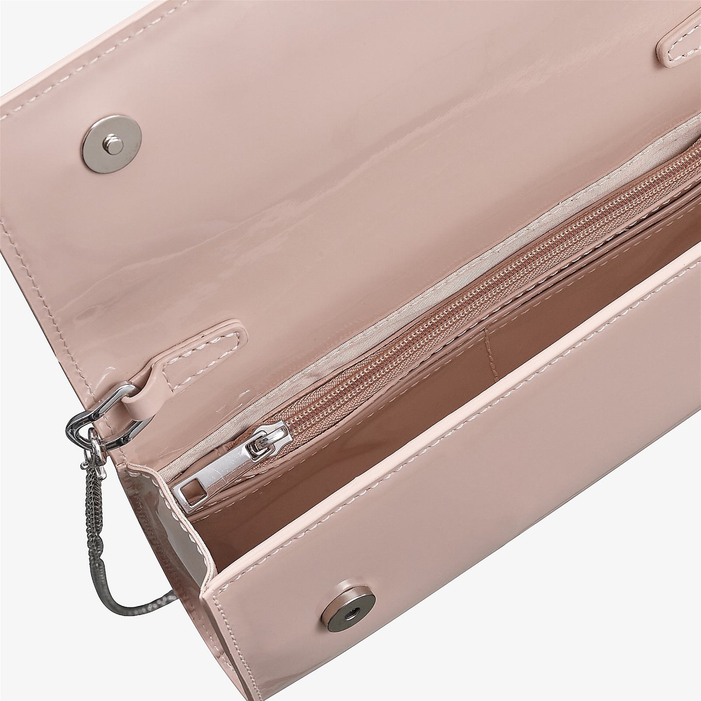 Mazy Pink Patent Clutch